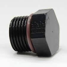 Fragola - -4 AN Port Plug-7/16"x24 Thread-Black-O-Ring Included