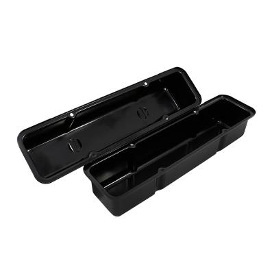 Assault Racing Products - SBC Chevy Circle Track Valve Covers Black Steel Dual Tubes 350 383 Street Stock